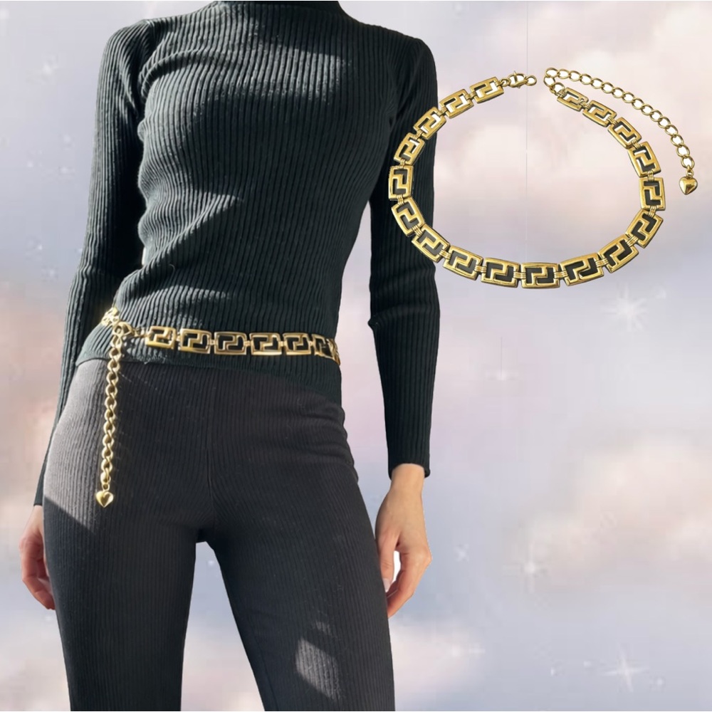 ✨ Vintage Y2K Gold Chain Belt